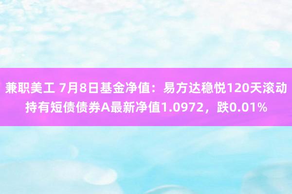 兼职美工 7月8日基金净值：易方达稳悦120天滚动持有短债债券A最新净值1.0972，跌0.01%