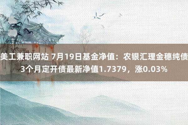 美工兼职网站 7月19日基金净值：农银汇理金穗纯债3个月定开债最新净值1.7379，涨0.03%