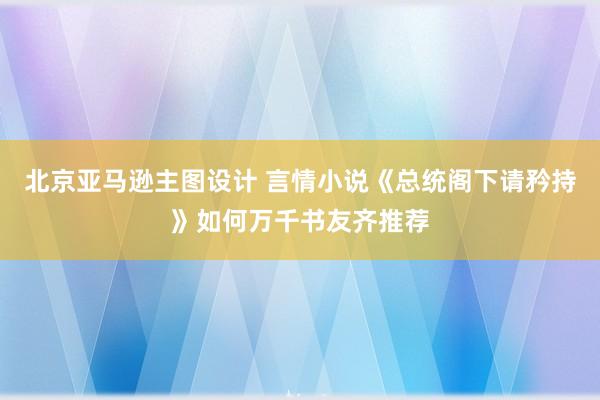 北京亚马逊主图设计 言情小说《总统阁下请矜持》如何万千书友齐推荐